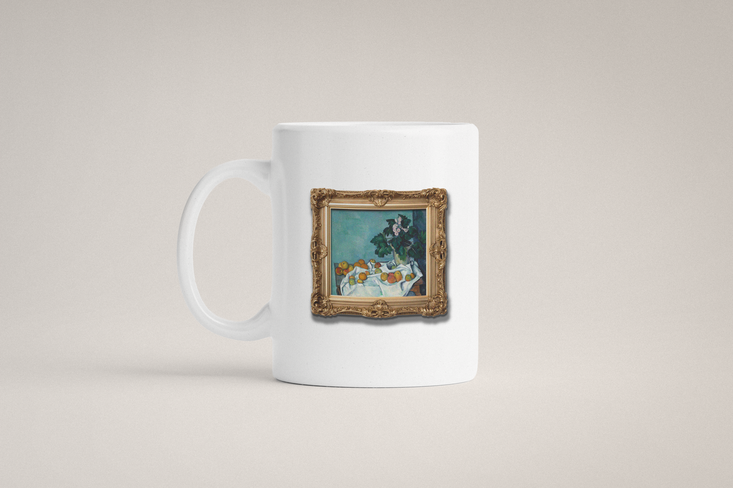 Still Life with Apples and a Pot of Primroses by Cezanne - Mug